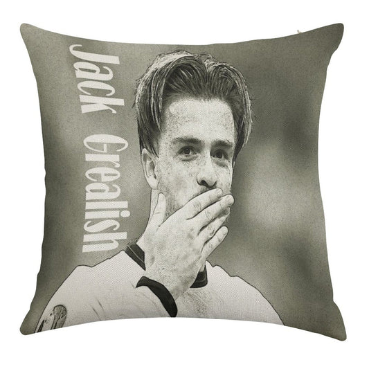 Jack Grealish Linen Throw Pillow Cover