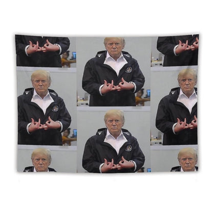 Donald Trump Suwoo Gang Sign Tapestry