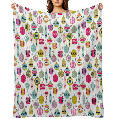 Ornaments - White by Andrea Lauren Throw Blanket