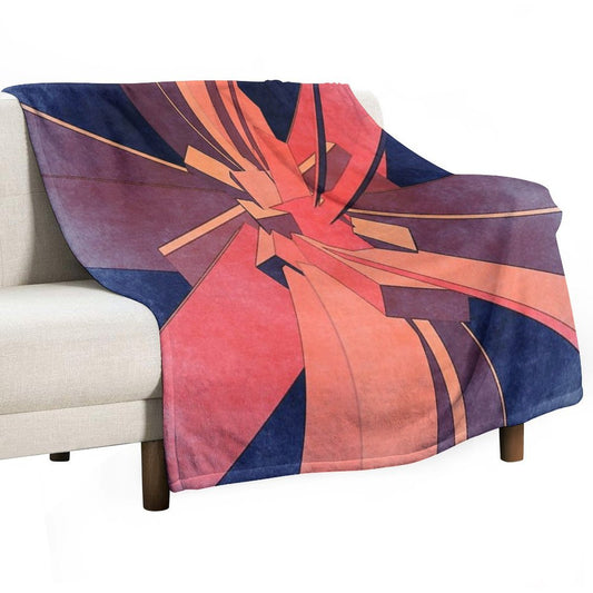 Vintage Orange Rectangles Throw Blanket