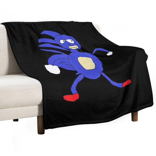 Sanic Hegehog Gotta Go Fast Sanik Paint Throw Blanket