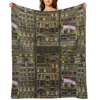 Boeing 747 Overhead Panel Cockpit Throw Blanket