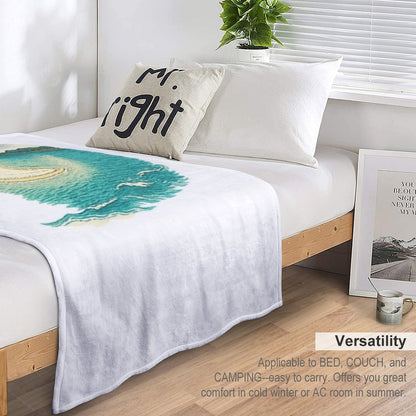 Sandbar Seascape Art  Serene Coastal View - Retro Island Vibes Throw Blanket