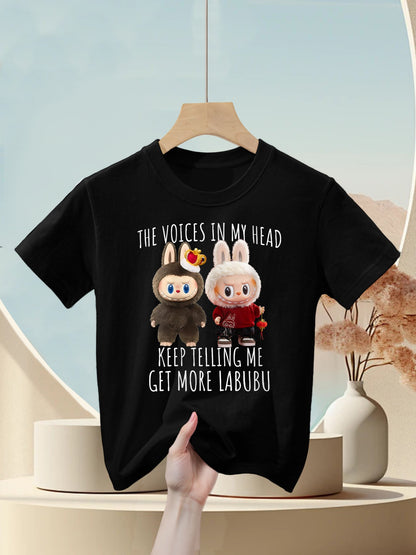 Womens The Little Voices in My Head Keep Telling Me Get More Labubu Kids T-Shirt