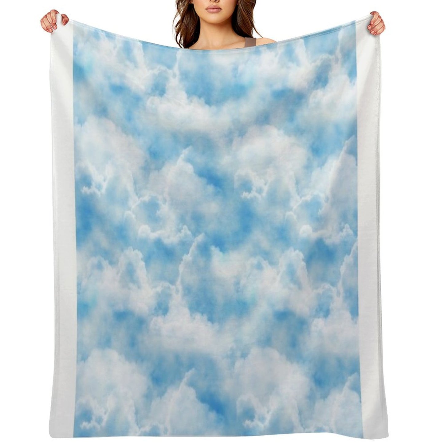 Clouds Print Throw Blanket