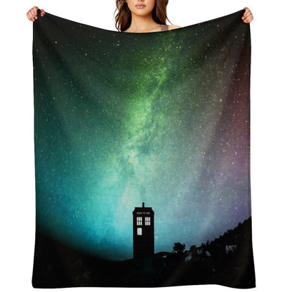 Starry Moon Art Blossom Throw Blanket