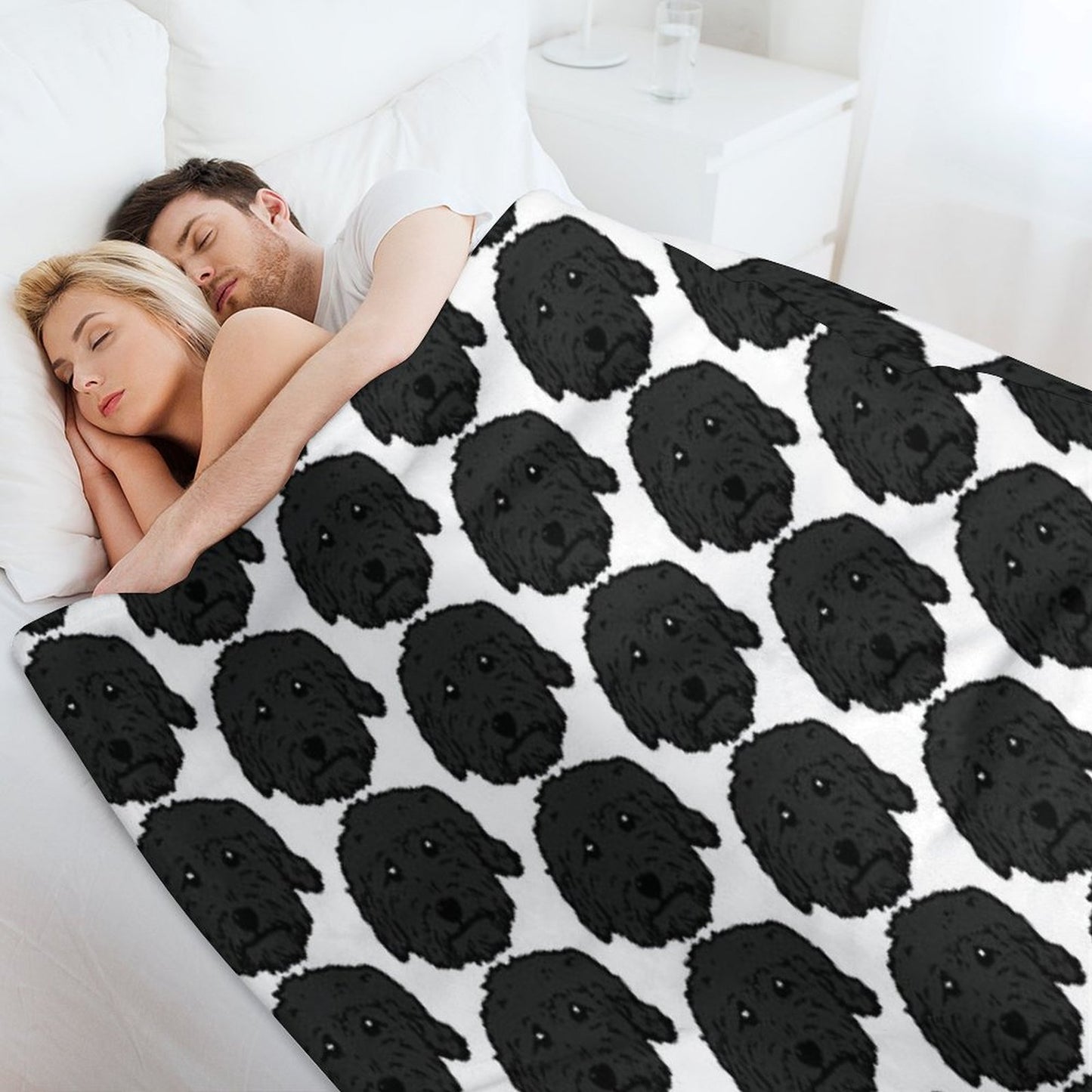 Charcoal Poodle - Dark Gray Goldendoodle! Black Labradoodle! Adorable Doodle Teddy Bear Dog - in Chocolate Brown, Dark Brown Dog Throw Blanket