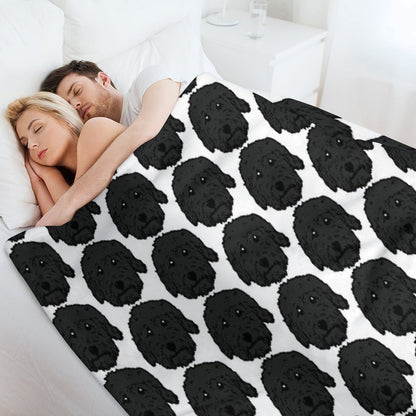 Charcoal Poodle - Dark Gray Goldendoodle! Black Labradoodle! Adorable Doodle Teddy Bear Dog - in Chocolate Brown, Dark Brown Dog Throw Blanket