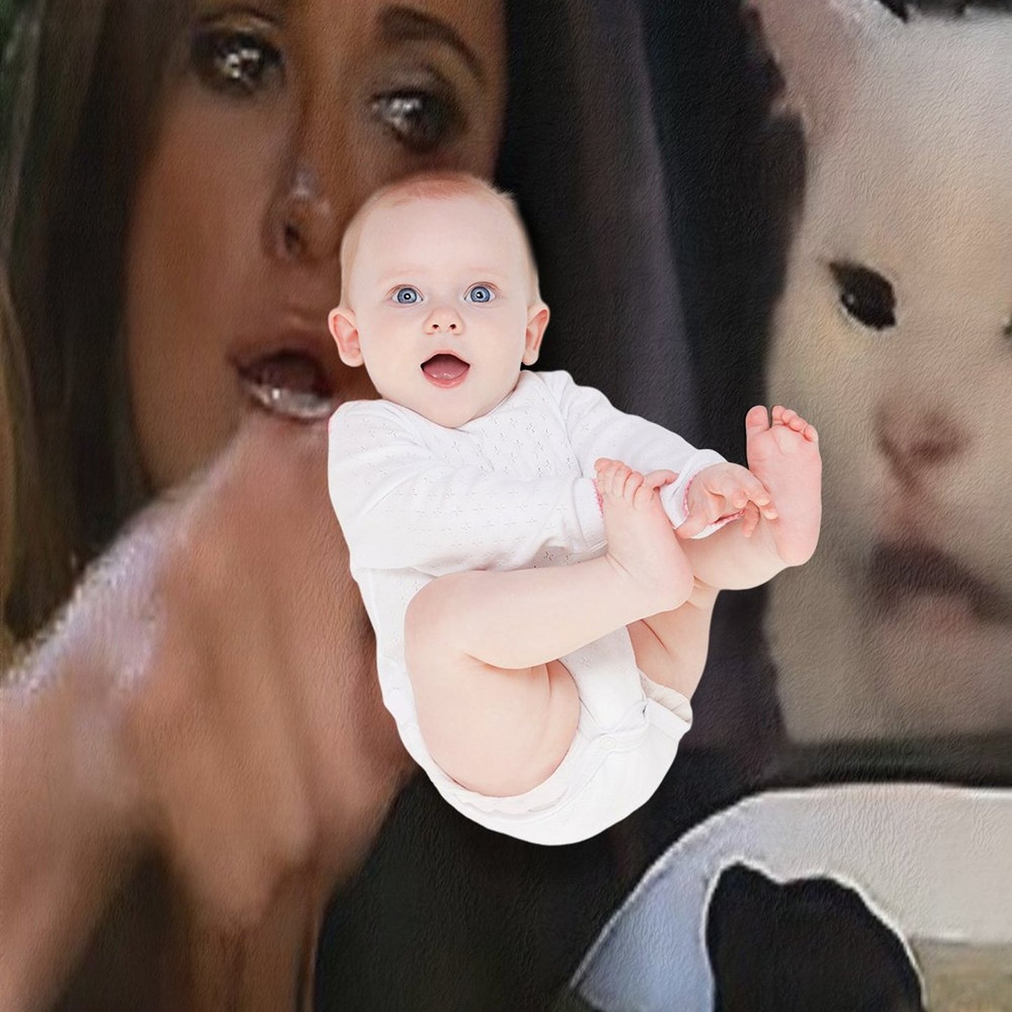 Woman Yelling at A Cat Throw Blanket