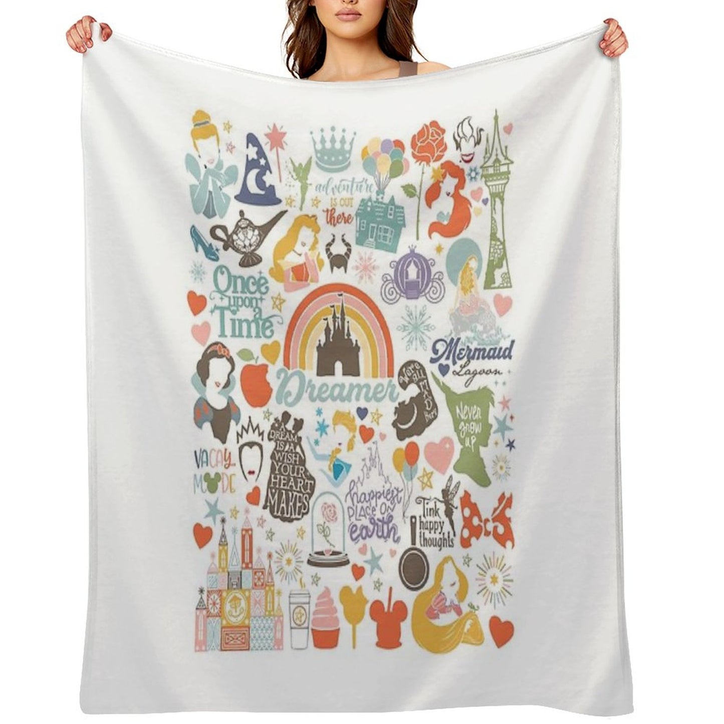 Vacay Inspired Vacation Graphic Tee Throw Blanket