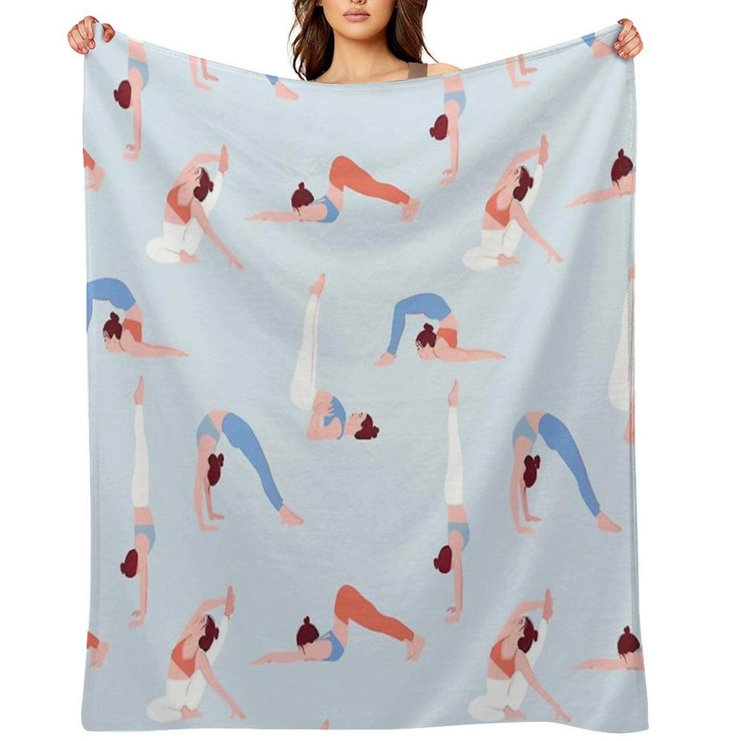 Doing Yoga Girls Throw Blanket