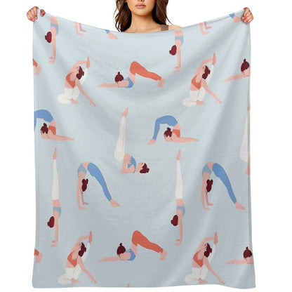 Doing Yoga Girls Throw Blanket