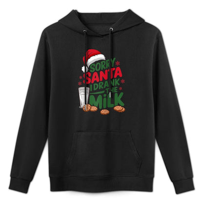 Sorry Santa I Drank The Milk Naughty Christmas Milk Drinker Raglan Baseball Machine Washable Hoodie