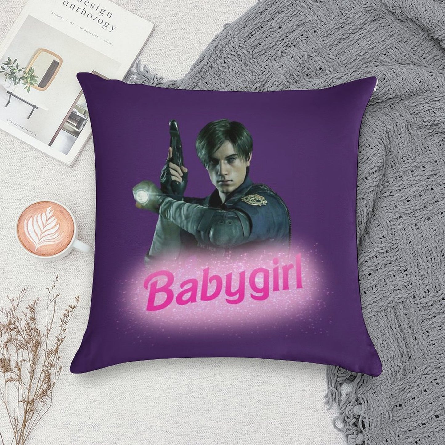 Leon Kennedy Babygirl Soft Fade-Resistant Throw Pillow