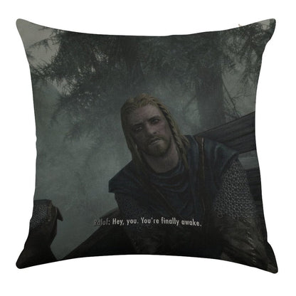 Youre Finally Awake! Linen Throw Pillow Cover