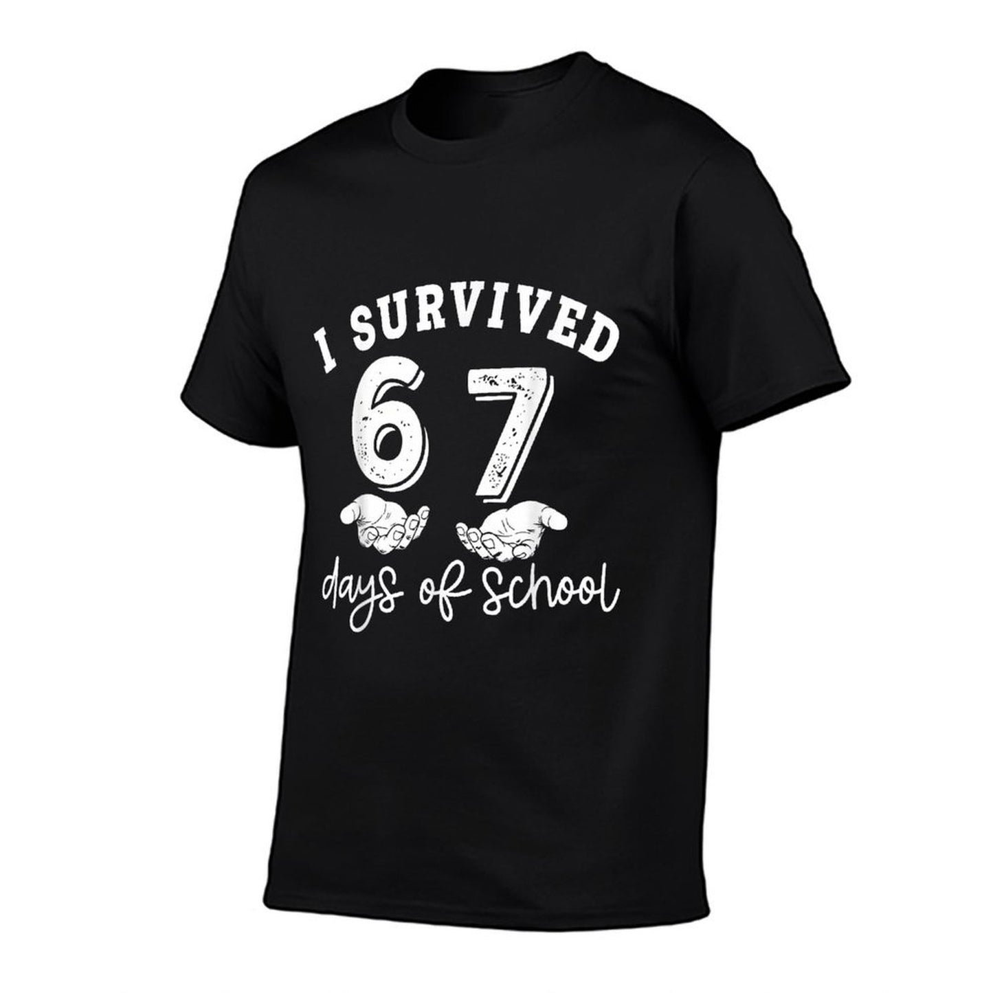 I Survived 67 Days of School Funny 67 Teachers Students Meme  Polyester Blend T-Shirt