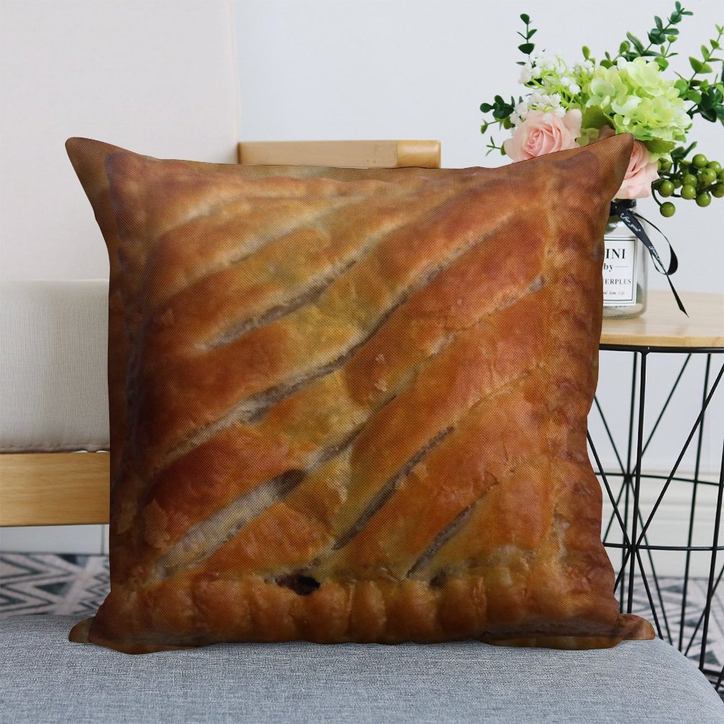 Greggs Steak Bake Linen Throw Pillow Cover