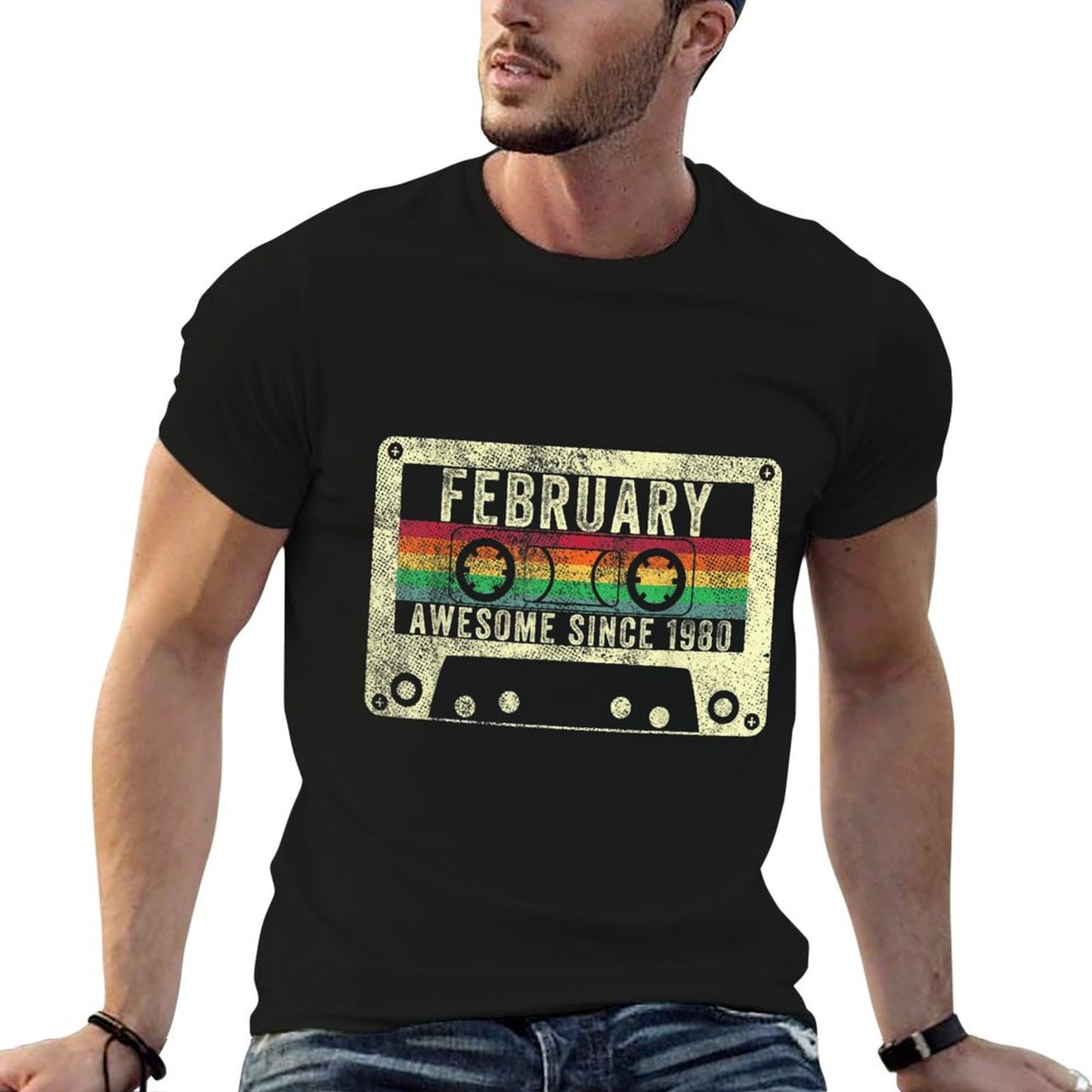 February 1980 40th Birthday Gift Vintage Retro Legend Born  Odor-resistant T-Shirt