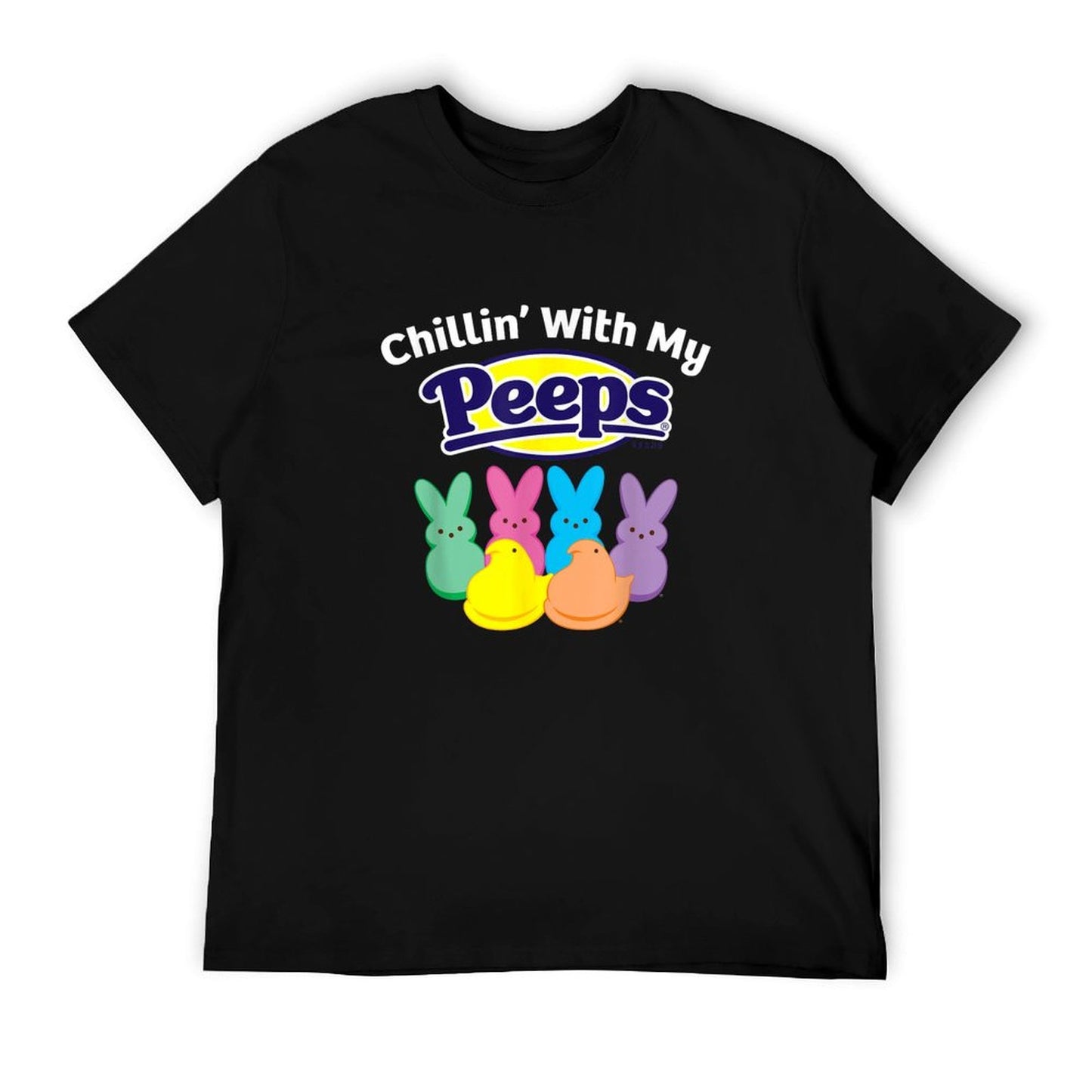 Peeps Black Easter - Classic Fit Crew Neck, Cotton & Polyester,, Animal Print T-Shirt