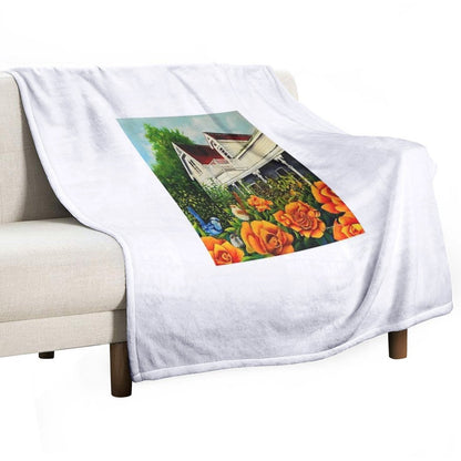 The Rose Gardens. Franklin Tasmania Throw Blanket
