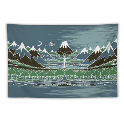 Forest Mountain Path in The Style of J.R.R.Tolkien Tapestry