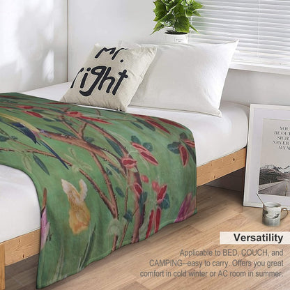 Green Dream Chinoiserie Throw Blanket