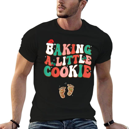 Baking A Little Cookie Cute Christmas Pregnancy Announcement  Eco-friendly Material T-Shirt