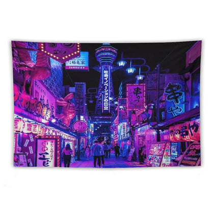 Osaka City Anime Scenes Tapestry