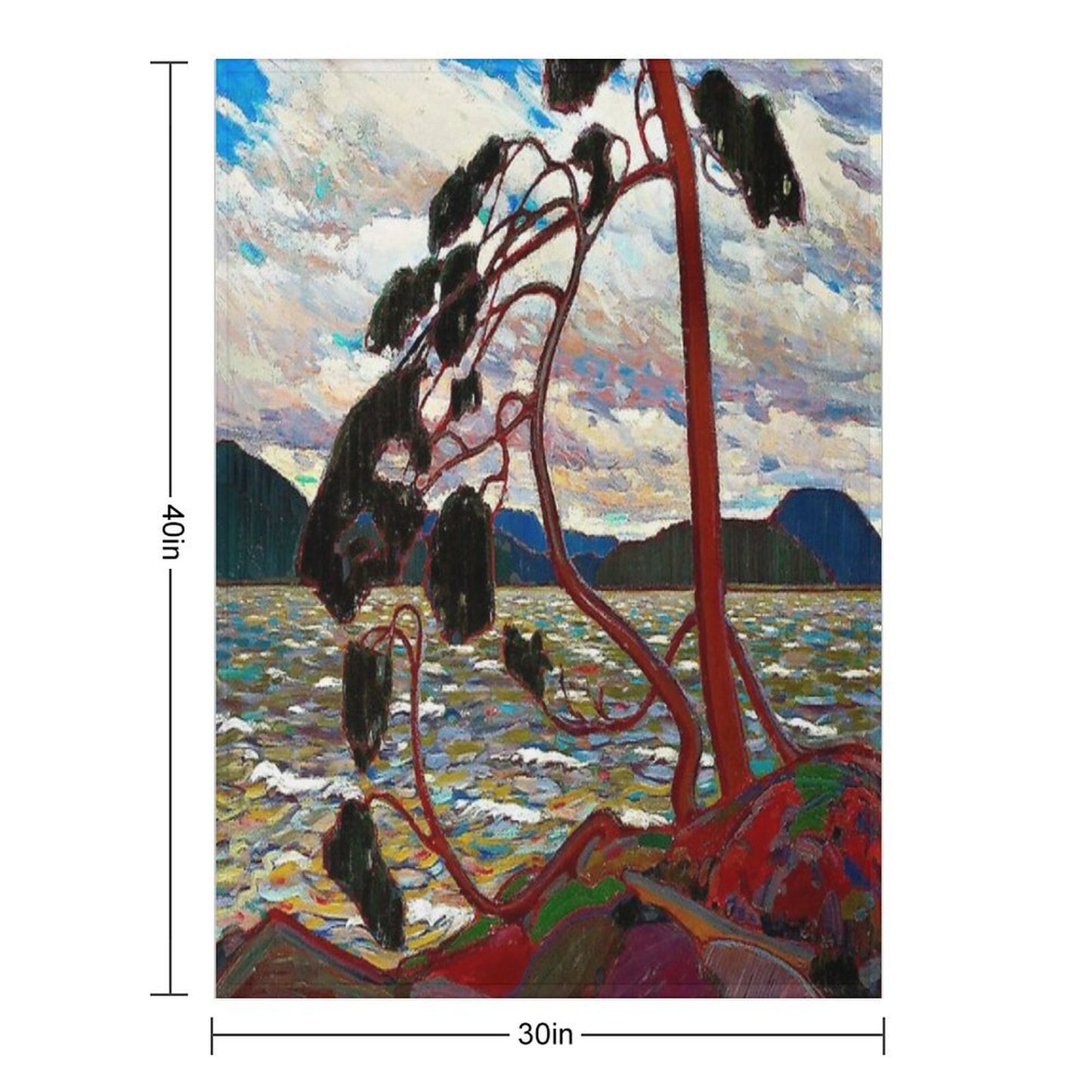 WEST WIND  Vintage 1919 Tom Thomson Algonquin Park Art Print Throw Blanket
