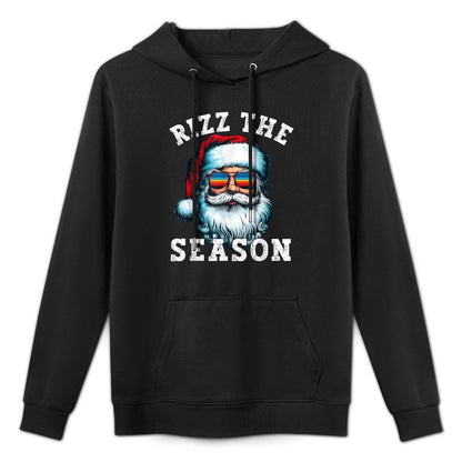 Rizz The Season Funny Christmas Rizzmas Santa Claus Rizzler Kangaroo Pocket Hoodie