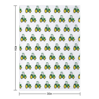 Green Tractors - Farming - Farm Themed Throw Blanket