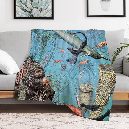 Adolphe Millot - Ocean A - French Vintage Poster Throw Blanket