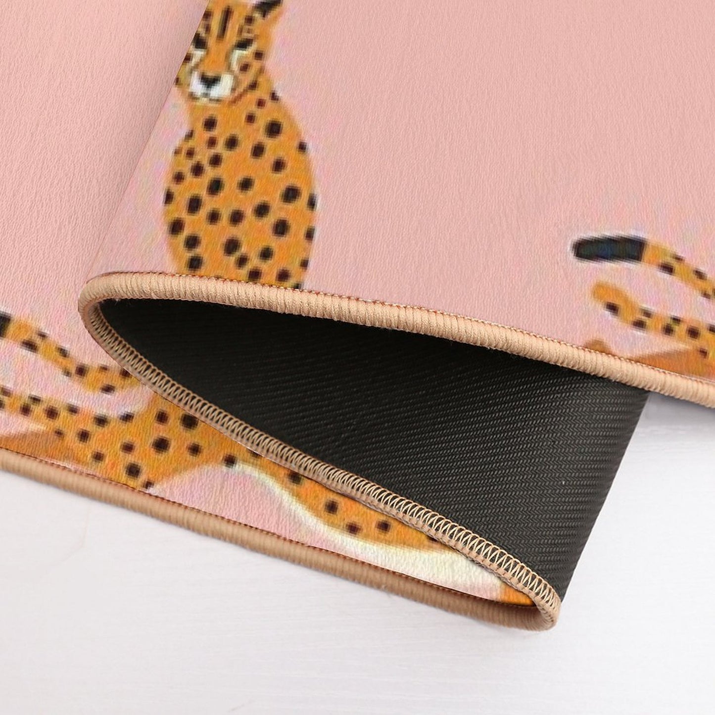 Cheetahs Pattern on Pink Bath Mat