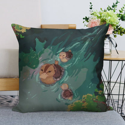 Turtle Duck Pond Avatar The Last Airbender Linen Throw Pillow Cover