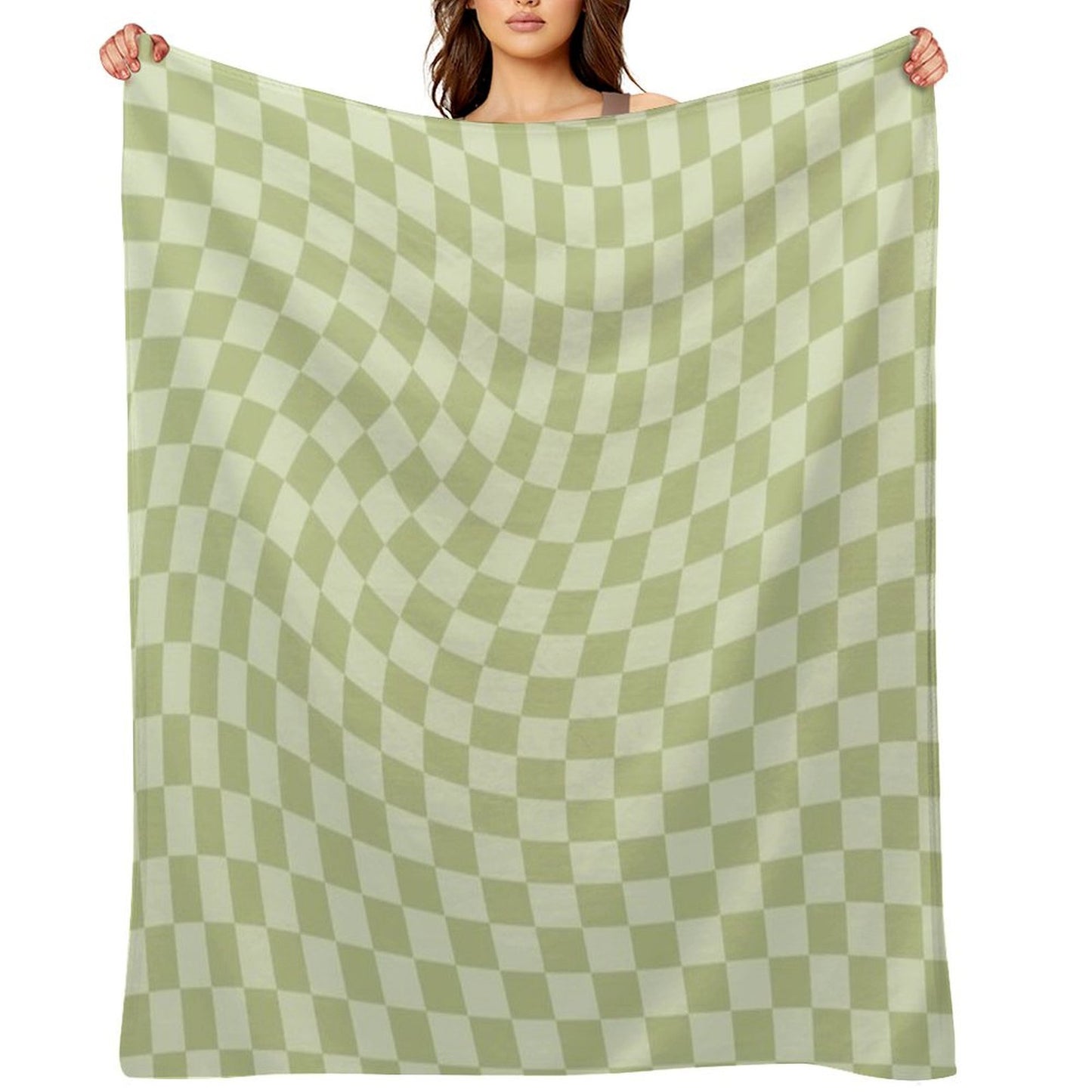 Trippy Swirl  Green Throw Blanket