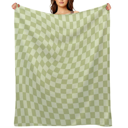 Trippy Swirl  Green Throw Blanket