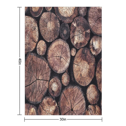 The Wood Holds Many Spirits  Vintage Moody Spiritual Forest Texture Lodge Logs With Cascadia Cabin Tree Souls Throw Blanket