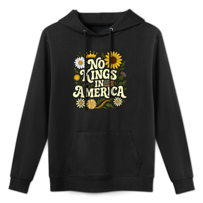 No King In American Retro Floral 70s Democracy Women Customizable Surface Hoodie