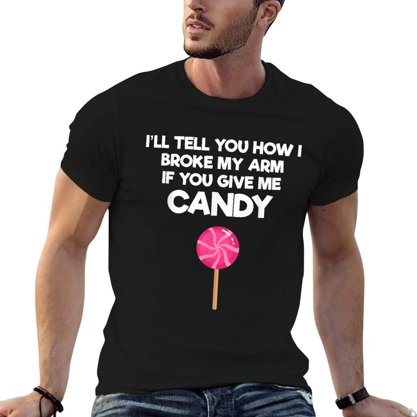 Broken Arm Story for Candy Injury Recovery Funny T-Shirt