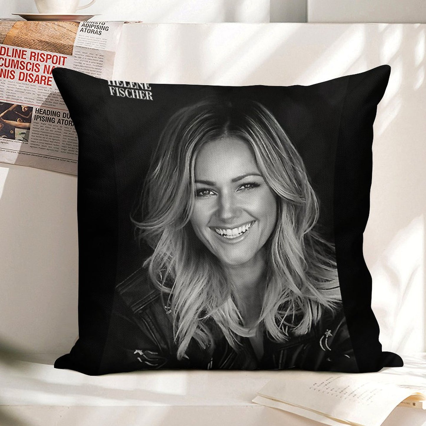 Helene Fischer Linen Throw Pillow Cover