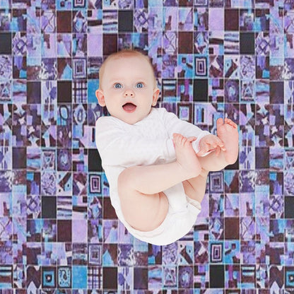 Hand-Painted Tiny Tiles Photo Pattern Throw Blanket