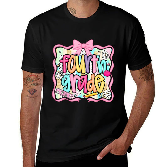 Fourth Grade Floral Coquette 4th Grade Girls Back To School  Easy-care T-Shirt