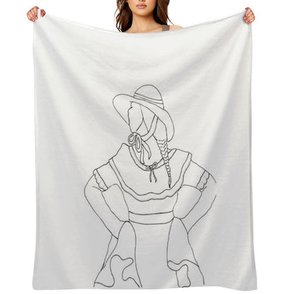 Dancer Looking to The Side, Bottomless Throw Blanket