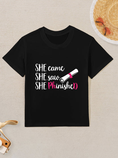 PhD Graduate Doctorate Degree Ph.D. Graduation Women Kids T-Shirt