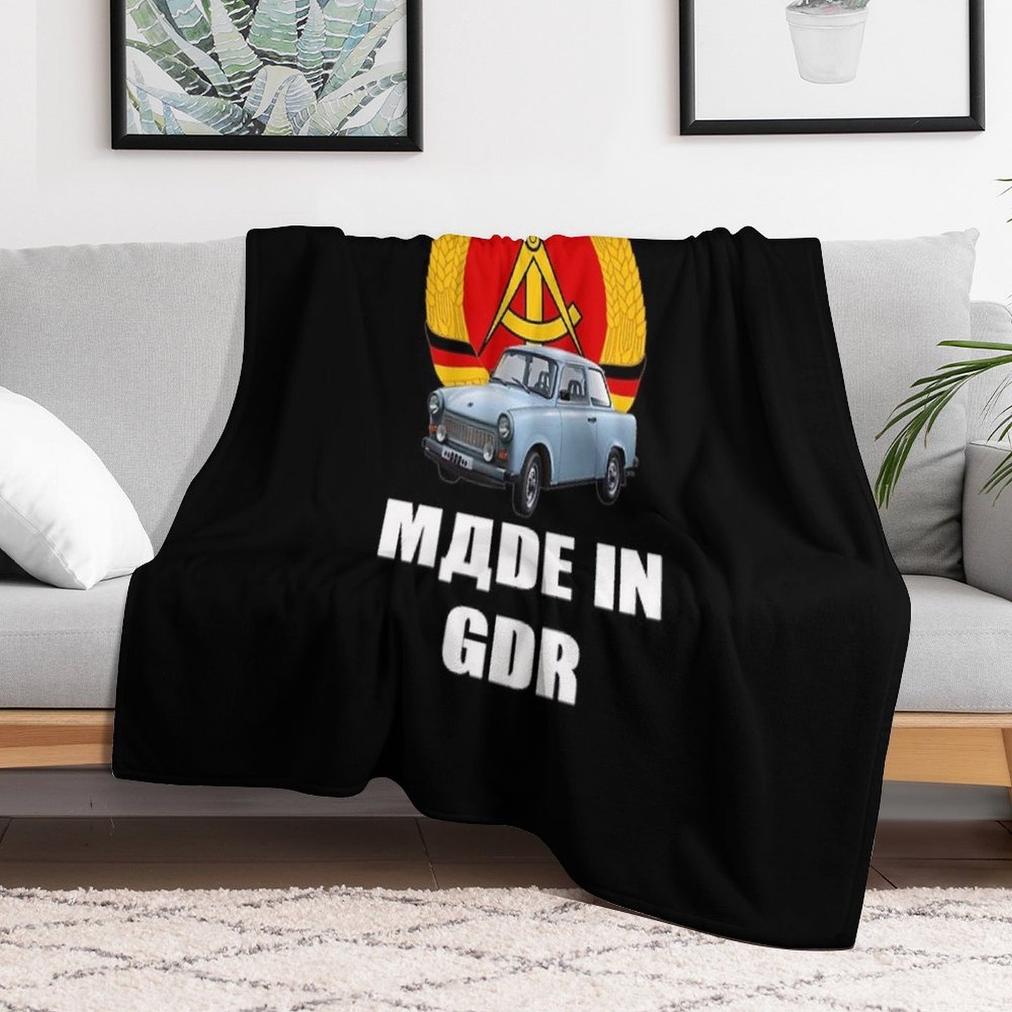 Made in GDR, GDR, East Germany, Trabant, Ossi Throw Blanket