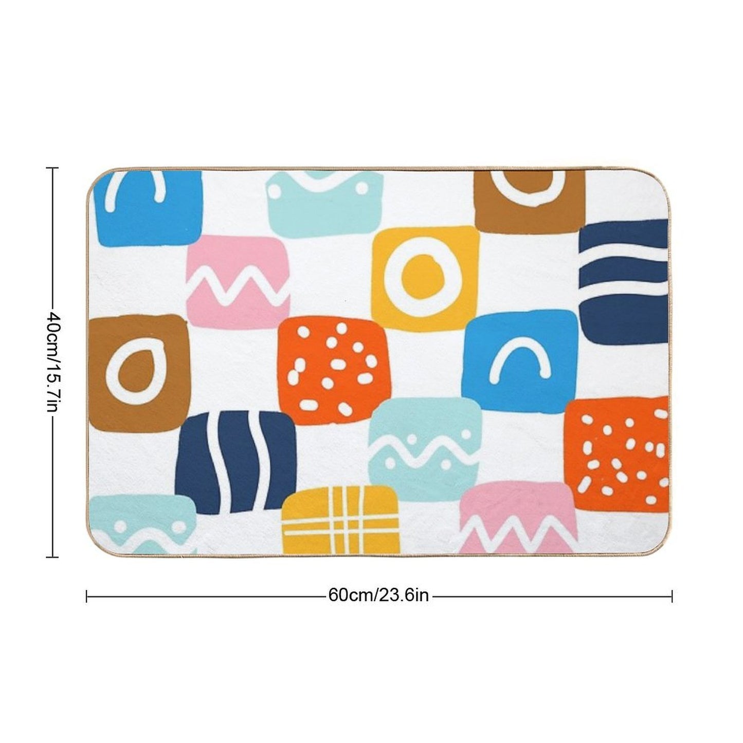 Colorful Shapes, Good Mood.  Absorbent Bath Mat