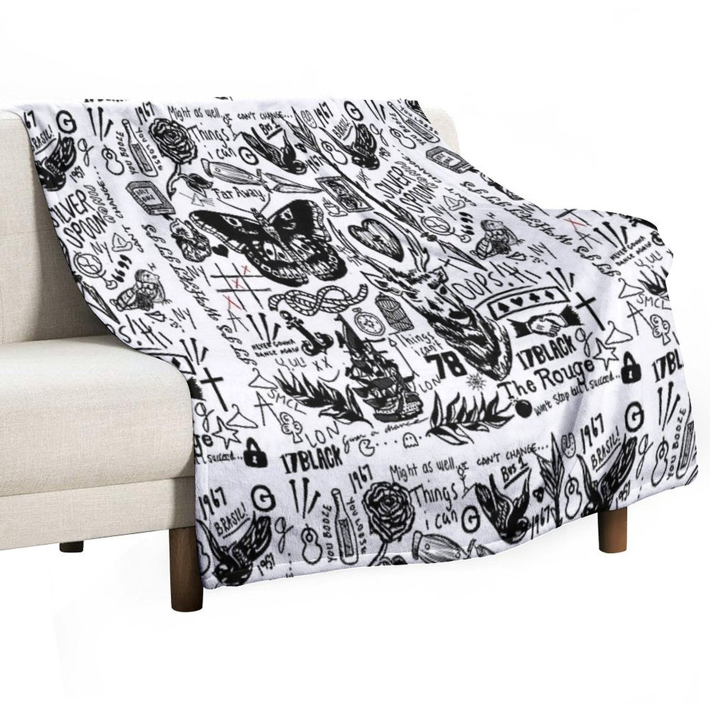 Tattoos Collage Throw Blanket