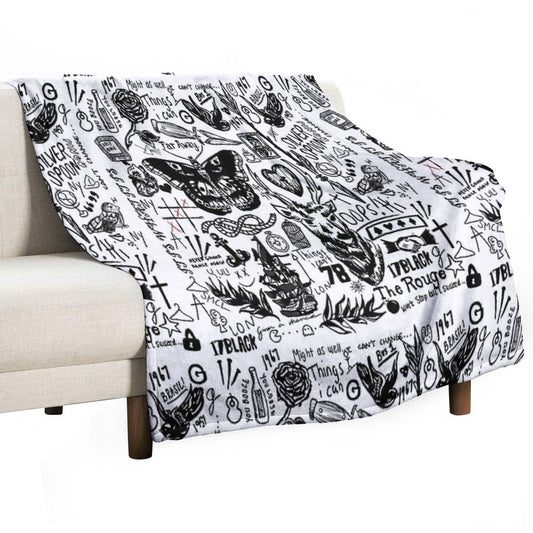 Tattoos Collage Throw Blanket