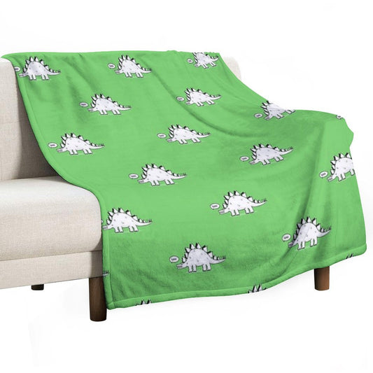 Cartoon Stegosaurus Throw Blanket