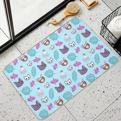 Pirate Cat  Turquoise  Nikury Bath Mat
